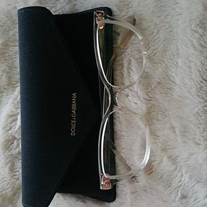 USED Dolce & Gabbana eyeglass. Model  5036 in clear with rose gold accents.